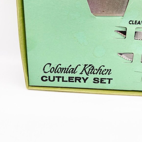 Vintage Hanford Forge Colonial Kitchen Stainless Steel Cutlery Set In Box Japan - Picture 7 of 12